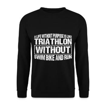 C’est comme un triathlon sans vélo de natation et course 4 - Sweat-shirt Unisexe - noir - Devant - Alina (178cm) & Michal (187cm)