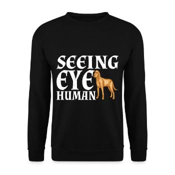 Seeing Eye Human 30 - Unisex Pullover - Schwarz - Vorne - Alina (178cm) & Michal (187cm)