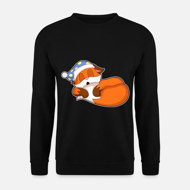 Fox Sleeping Nightcap - Unisex Sweatshirt - black