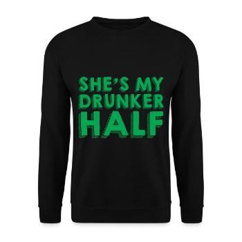 She's My Drunken Half 3 - Unisex Pullover - Schwarz - Vorne - Alina (178cm) & Michal (187cm)