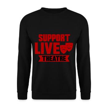 Support Live Theatre 2 - Unisex Pullover - Schwarz - Vorne - Alina (178cm) & Michal (187cm)