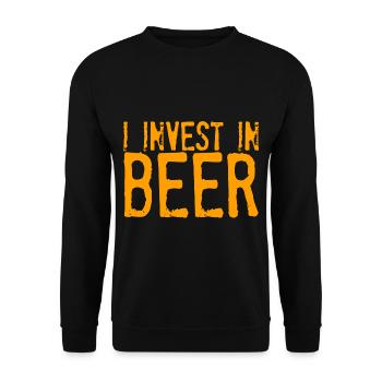 I Invest In Beer 2 - Unisex Pullover - Schwarz - Vorne - Alina (178cm) & Michal (187cm)