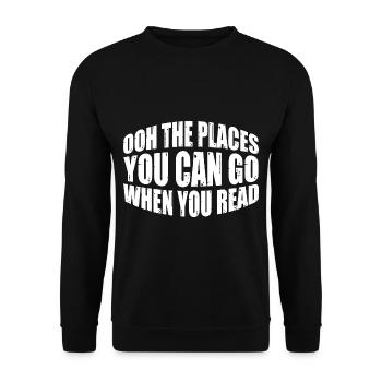 Ooh Les endroits où vous pouvez aller quand vous lisez 4 - Sweat-shirt Unisexe - noir - Devant - Alina (178cm) & Michal (187cm)