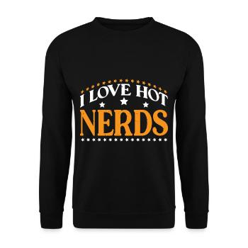 I Love Hot Nerds 3 - Unisex Pullover - Schwarz - Vorne - Alina (178cm) & Michal (187cm)