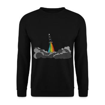 Rocket rakete (space shuttle) - Unisex Pullover - Schwarz - Vorne - Alina (178cm) & Michal (187cm)