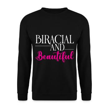 Biracial And Beautiful 2 - Unisex Sweatshirt - black - Front - Alina (178cm) & Michal (187cm)