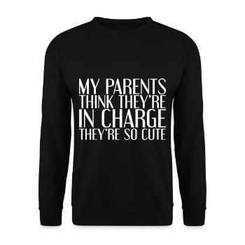 My Parents Think Theyre In Charge They're So Cute2 - Unisex Sweatshirt - black - Front - Alina (178cm) & Michal (187cm)
