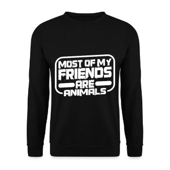 La plupart de mes amis sont des animaux 2 - Sweat-shirt Unisexe - noir - Devant - Alina (178cm) & Michal (187cm)