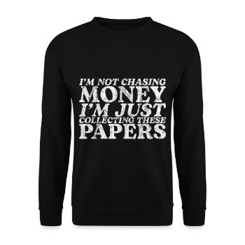 Je ne suis pas en train de courir après l’argent juste en collectant des papiers 3 - Sweat-shirt Unisexe - noir - Devant - Alina (178cm) & Michal (187cm)