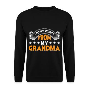 I Get My Attitude From My Grandma 3 - Unisex Sweatshirt - black - Front - Alina (178cm) & Michal (187cm)