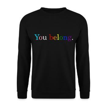 You Belong LGBTQ - Unisex Pullover - Schwarz - Vorne - Alina (178cm) & Michal (187cm)