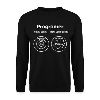 How Programers see their work programmers - Unisex Sweatshirt - black - Front - Alina (178cm) & Michal (187cm)