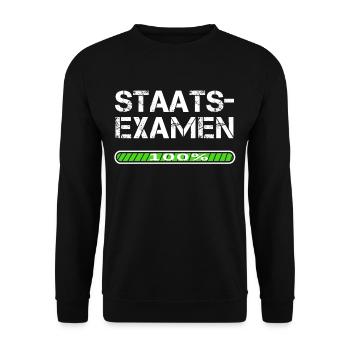 Staatsexamen abgeschlossen - Unisex Pullover - Schwarz - Vorne - Alina (178cm) & Michal (187cm)