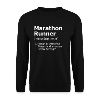 Marathon Runner Description Endurance runner - Unisex Sweatshirt - black - Front - Alina (178cm) & Michal (187cm)