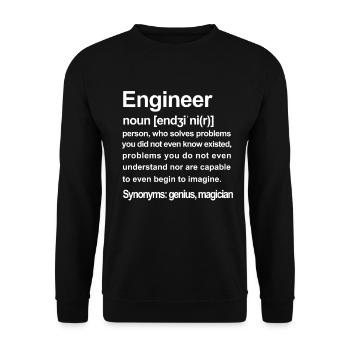 Engineer Description - engineer - Unisex Sweatshirt - black - Front - Alina (178cm) & Michal (187cm)