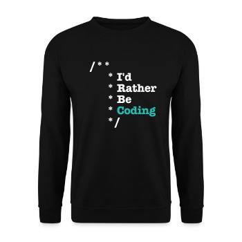 Id Rather Be Coding Comments - Informatiker - Unisex Pullover - Schwarz - Vorne - Alina (178cm) & Michal (187cm)