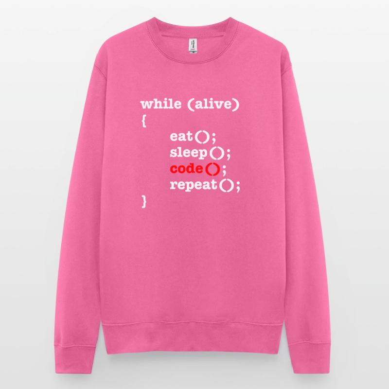 While Alive Eat Sleep Code Repeat - Computer Scientist Unisex Sweatshirt
