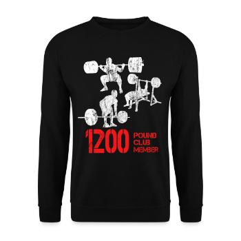 1200 Pound Club Member 2 - Bodybuilder Powerlifter - Unisex Sweatshirt - black - Front - Alina (178cm) & Michal (187cm)