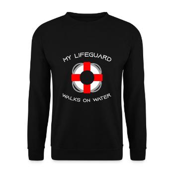 My Lifeguard Walks On Water 2 - Unisex Sweatshirt - black - Front - Alina (178cm) & Michal (187cm)