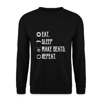 Eat. Sleep. Make beats. Repeat. 2 - Unisex Sweatshirt - black - Front - Alina (178cm) & Michal (187cm)