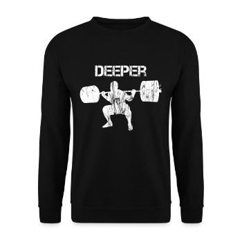 Squat deeper - Unisex Sweatshirt - black - Front - Alina (178cm) & Michal (187cm)