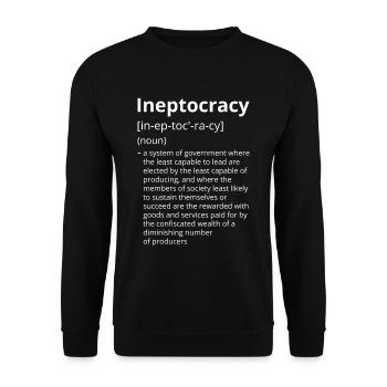 Ineptocracy Definition Description - Unisex Sweatshirt - black - Front - Alina (178cm) & Michal (187cm)