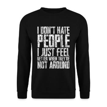 I Don't Hate People 2 - Unisex Sweatshirt - black - Front - Alina (178cm) & Michal (187cm)