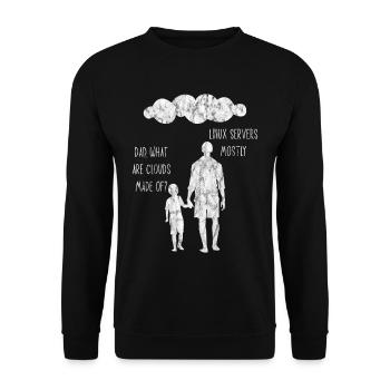 Dad What Are Clouds Made Of Linux Servers Mostly 6 - Unisex Sweatshirt - black - Front - Alina (178cm) & Michal (187cm)