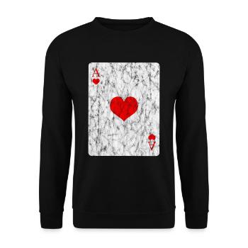 Ace of Hearts 6 - Unisex Pullover - Schwarz - Vorne - Alina (178cm) & Michal (187cm)
