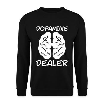 Dopamine Dealer 3 - Unisex Pullover - Schwarz - Vorne - Alina (178cm) & Michal (187cm)