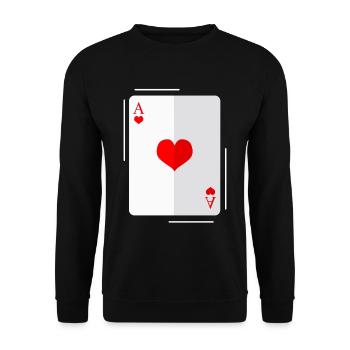 Ace of Hearts 8 - Unisex Pullover - Schwarz - Vorne - Alina (178cm) & Michal (187cm)