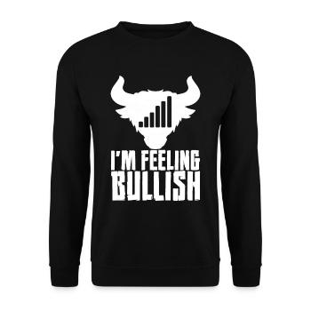 I'm Feeling Bullish 5 - Unisex Sweatshirt - black - Front - Alina (178cm) & Michal (187cm)