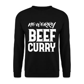 No Worry Beef Curry 3 - Unisex Sweatshirt - black - Front - Alina (178cm) & Michal (187cm)