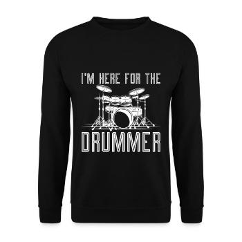 Je suis là pour le batteur - Sweat-shirt Unisexe - noir - Devant - Alina (178cm) & Michal (187cm)