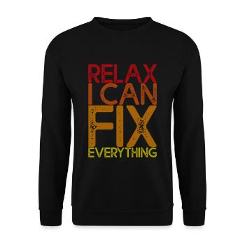 Détendez-vous, je peux tout réparer 4 - Sweat-shirt Unisexe - noir - Devant - Alina (178cm) & Michal (187cm)