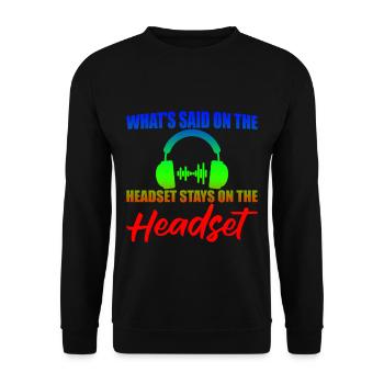 Ce qui est dit sur le casque reste sur le casque 2 - Sweat-shirt Unisexe - noir - Devant - Alina (178cm) & Michal (187cm)