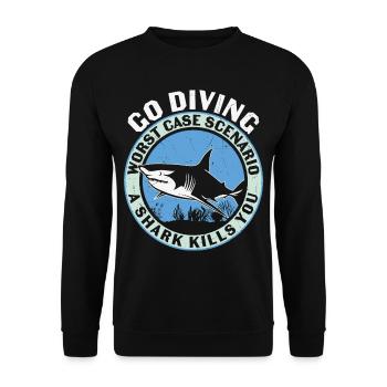 Tauchen Taucher Scuba Diving - Unisex Pullover - Schwarz - Vorne - Alina (178cm) & Michal (187cm)