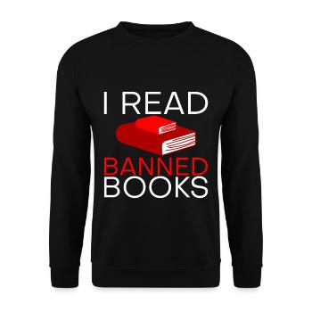 I Read Banned Books 21 - Unisex Sweatshirt - black - Front - Alina (178cm) & Michal (187cm)