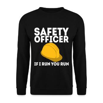 Safety Officer, If I Run You Run - Unisex Pullover - Schwarz - Vorne - Alina (178cm) & Michal (187cm)