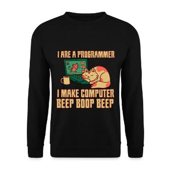 I Are A Programmer I Make Computer Beep Boop Beep - Unisex Sweatshirt - black - Front - Alina (178cm) & Michal (187cm)