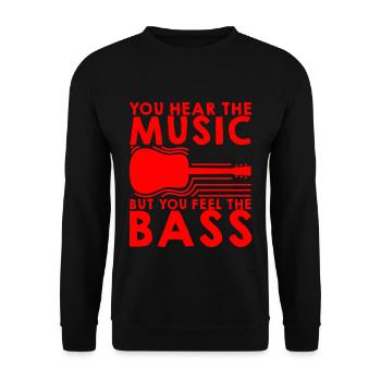 You hear the music but you feel the bass 2 - Unisex Sweatshirt - black - Front - Alina (178cm) & Michal (187cm)