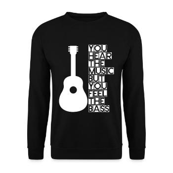 You hear the music but you feel the bass 3 - Unisex Sweatshirt - black - Front - Alina (178cm) & Michal (187cm)