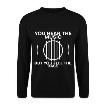 You Hear The Music But You Feel The Bass - Unisex Sweatshirt - black - Front - Alina (178cm) & Michal (187cm)