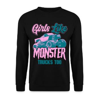 Camion monstre - Sweat-shirt Unisexe - noir - Devant - Alina (178cm) & Michal (187cm)