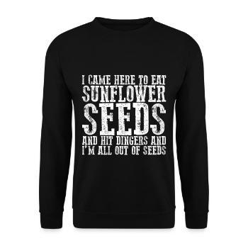 Came Here To Eat Sunflower Seeds And Hit Dingers 4 - Unisex Pullover - Schwarz - Vorne - Alina (178cm) & Michal (187cm)