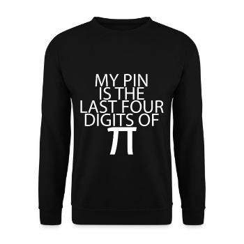Mon épingle est les quatre derniers chiffres de Pi 6 - Sweat-shirt Unisexe - noir - Devant - Alina (178cm) & Michal (187cm)