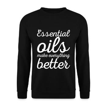 Essential Oils Make Everything Better 5 - Unisex Pullover - Schwarz - Vorne - Alina (178cm) & Michal (187cm)