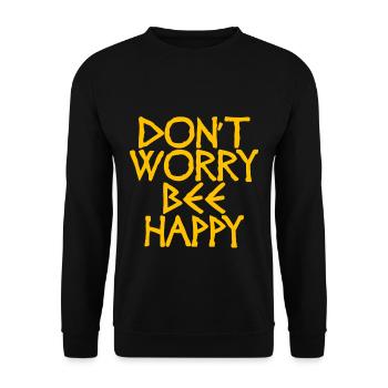 Ne vous inquiétez pas Bee Happy 26 - Sweat-shirt Unisexe - noir - Devant - Alina (178cm) & Michal (187cm)