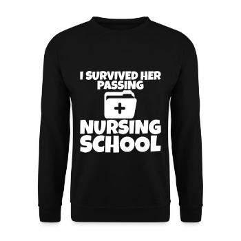 I Survived Her Passing Nursing School 10 - Unisex Sweatshirt - black - Front - Alina (178cm) & Michal (187cm)