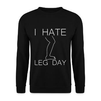 Je déteste la jambe Jour 9 - Sweat-shirt Unisexe - noir - Devant - Alina (178cm) & Michal (187cm)